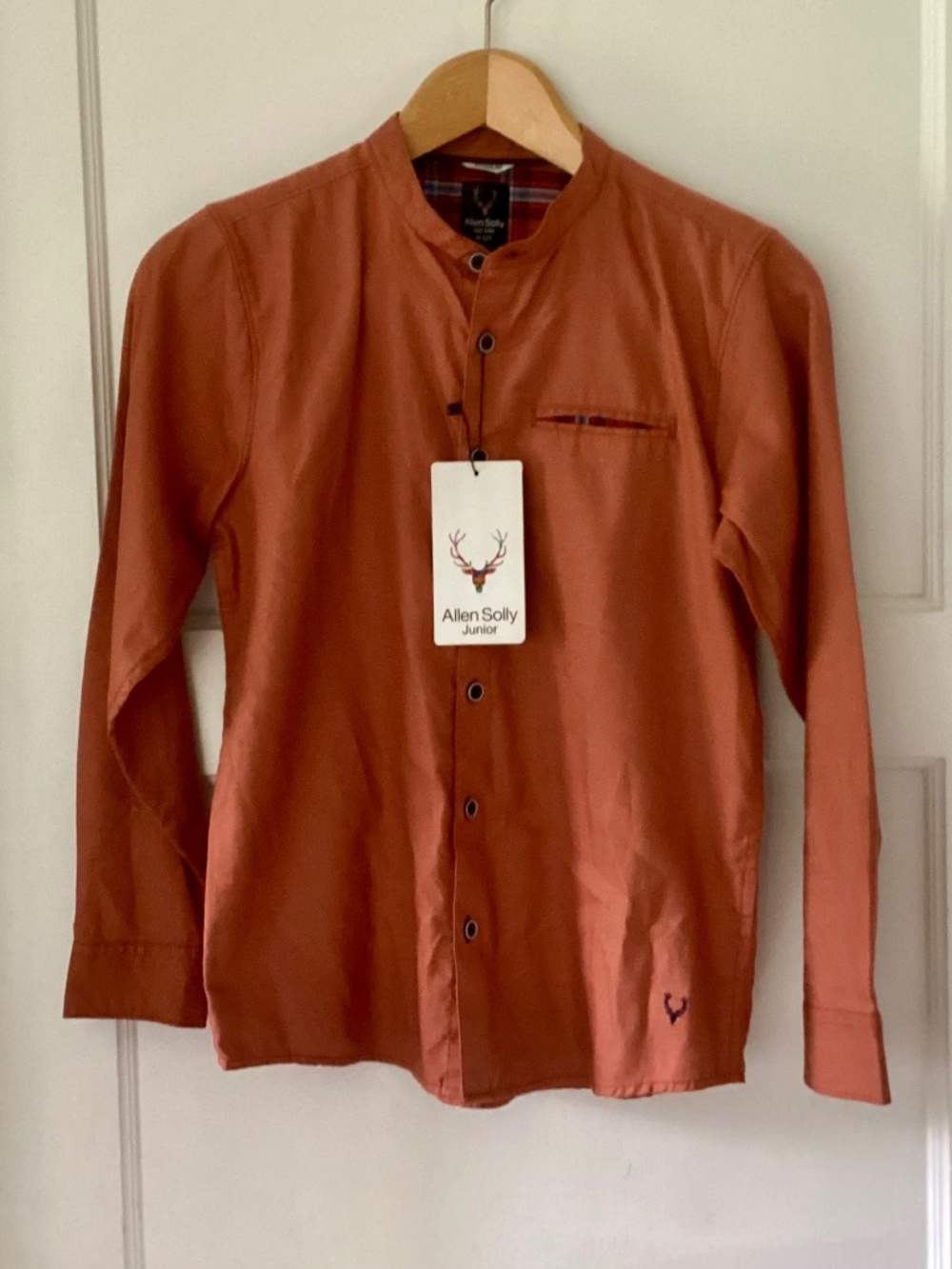 Allen Solly Junior boys' casual shirt Orange Size 10-12 Cotton India NWT Button